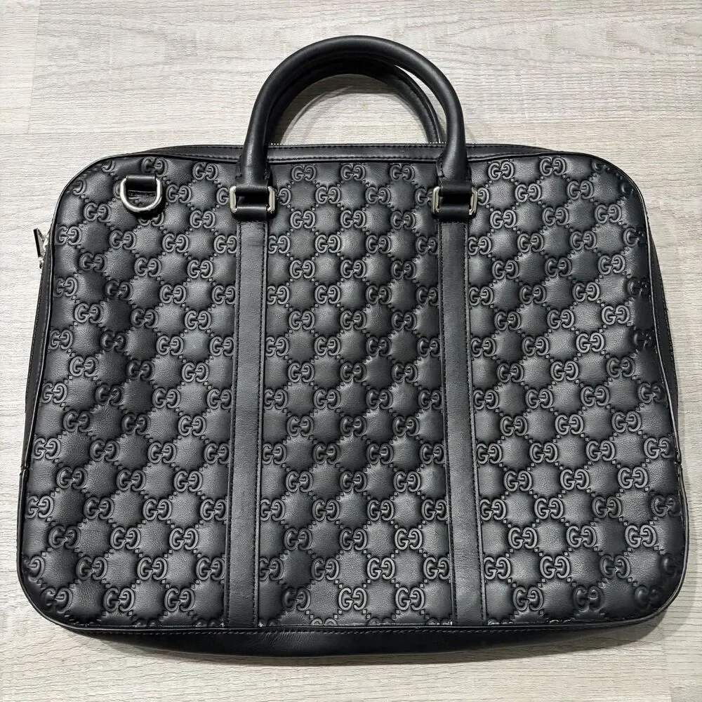 Gucci GG Emblem Signature Leather briefcase